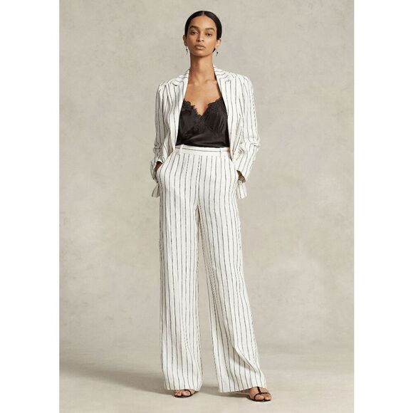 Polo Ralph Lauren Striped Linen Jacquard Straight Pant - Picture 1 of 12